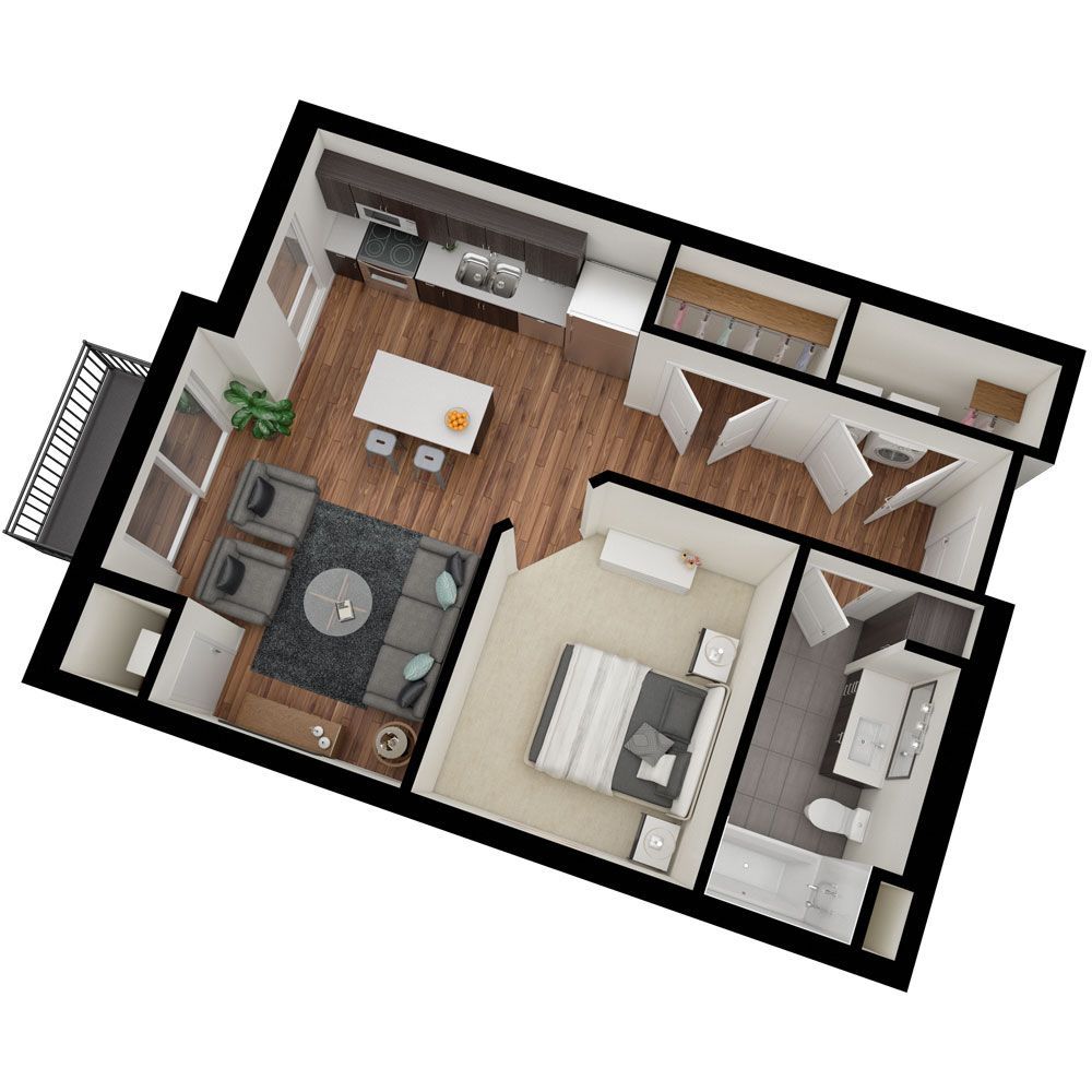 Studio Floor Plan: Amber