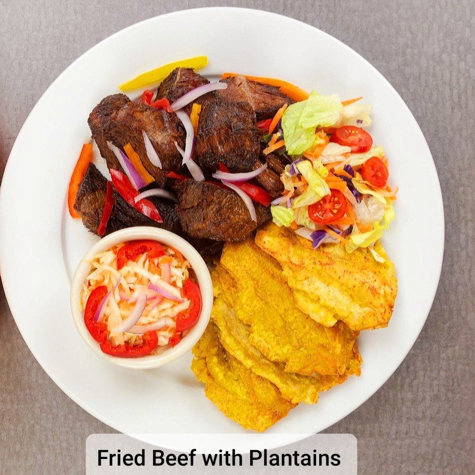 Fried Beef With Plantains — Bridgeport, CT — Jeans Cuisine