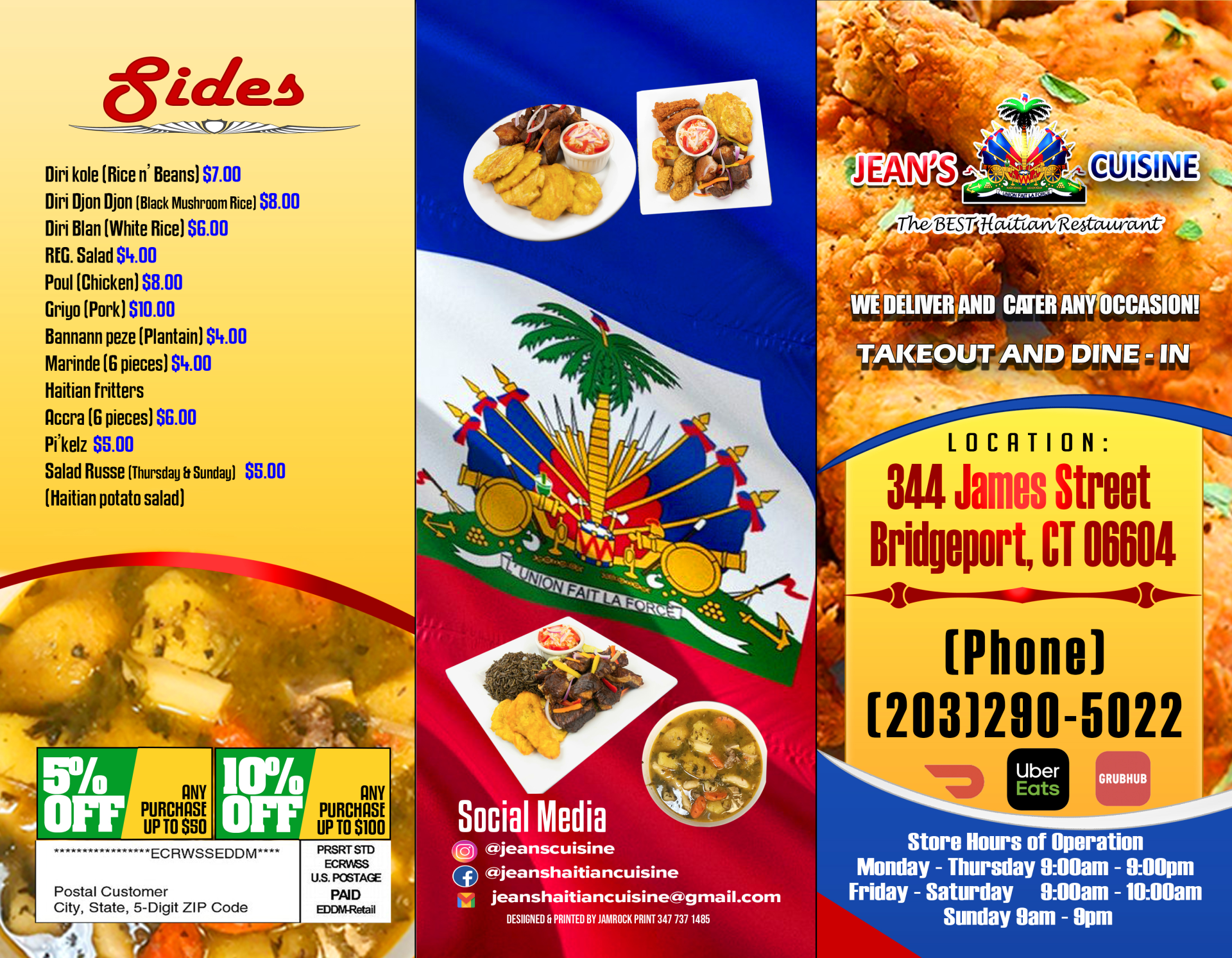 Foods On Menu — Bridgeport, CT — Jeans Cuisine