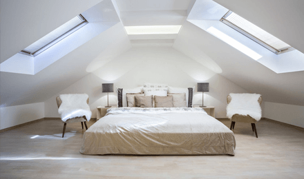 bed room in a loft conversion