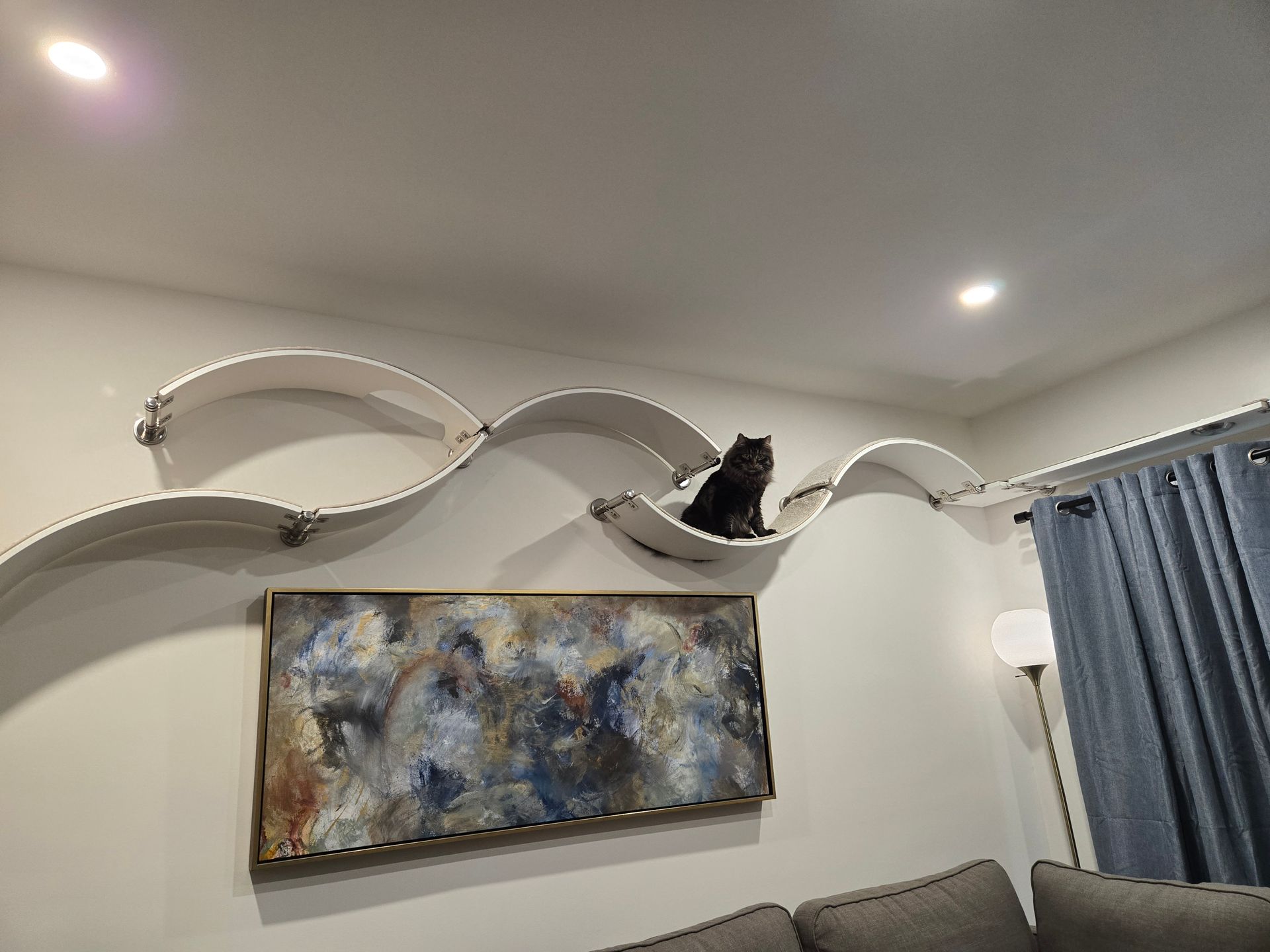 Modular Cat Furniture, 4-Curved Cat Shelves, The Eagle Extended