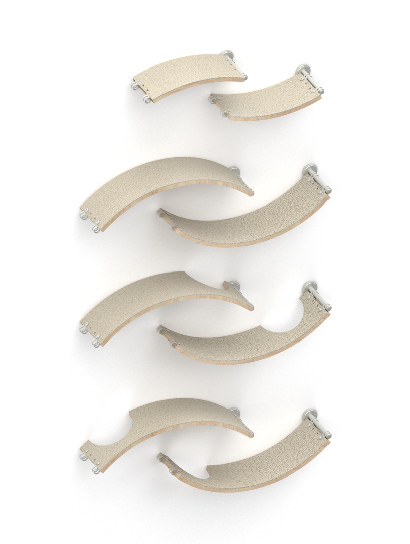 Modular Cat Furniture, 8-Curved Cat Shelves, Cateye Configuration