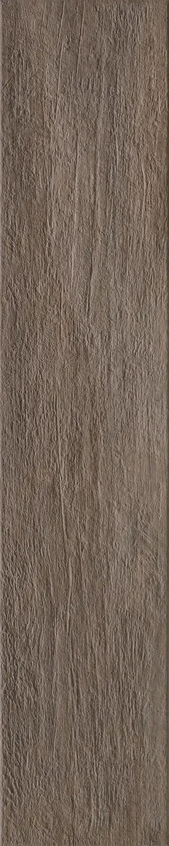 Close-up of a long, vertical, brown wood plank.