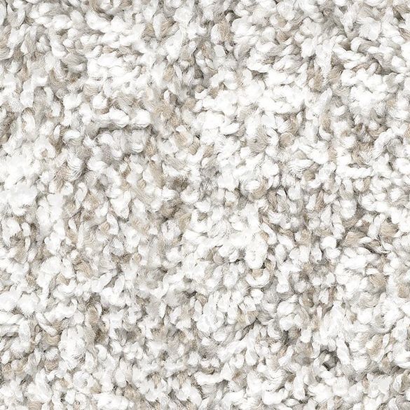 Close-up of light gray and white speckled carpet texture.