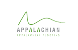 Logo for Appalachian Flooring, a green line representing mountains above text.