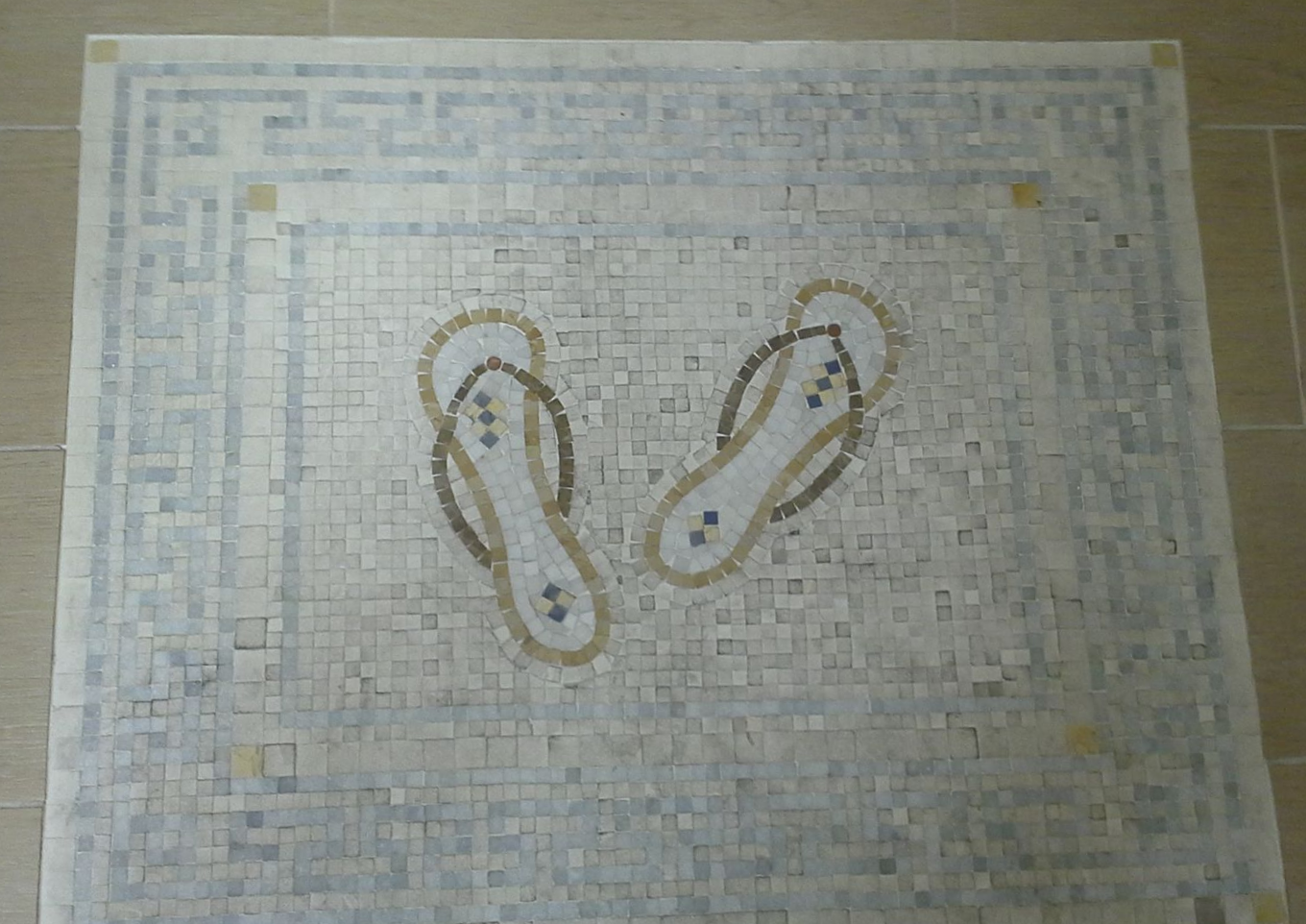 Mosaic backsplash in kitchen. 3d rendering. Modern interior