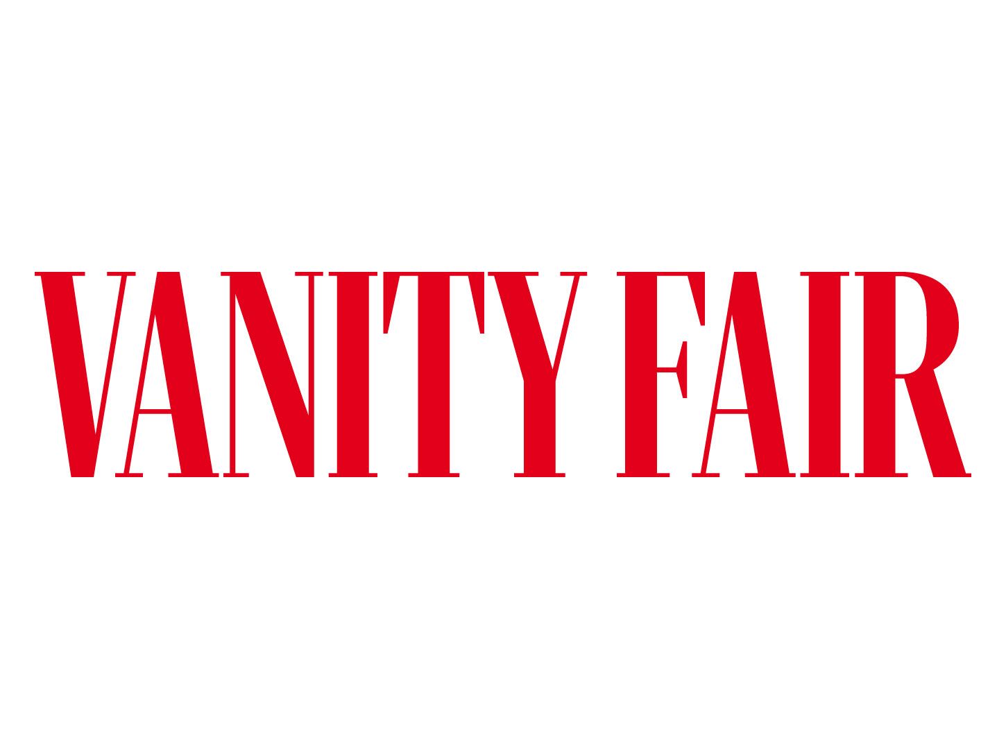 Logo della rivista Vanity Fair in testo rosso.