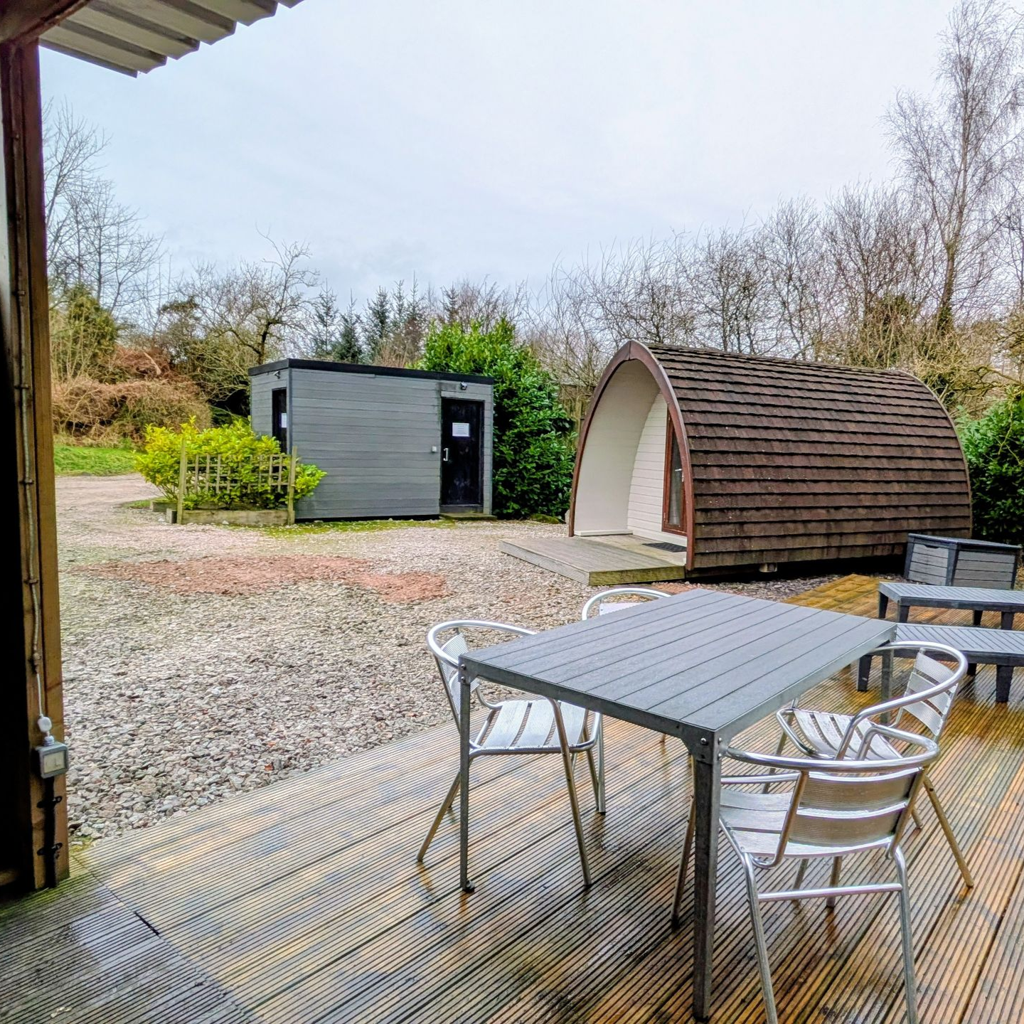 Stop Over Pod with outdoor covered dine and grill area