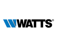 the watts logo is blue and black on a white background .