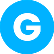 a white letter g in a blue circle