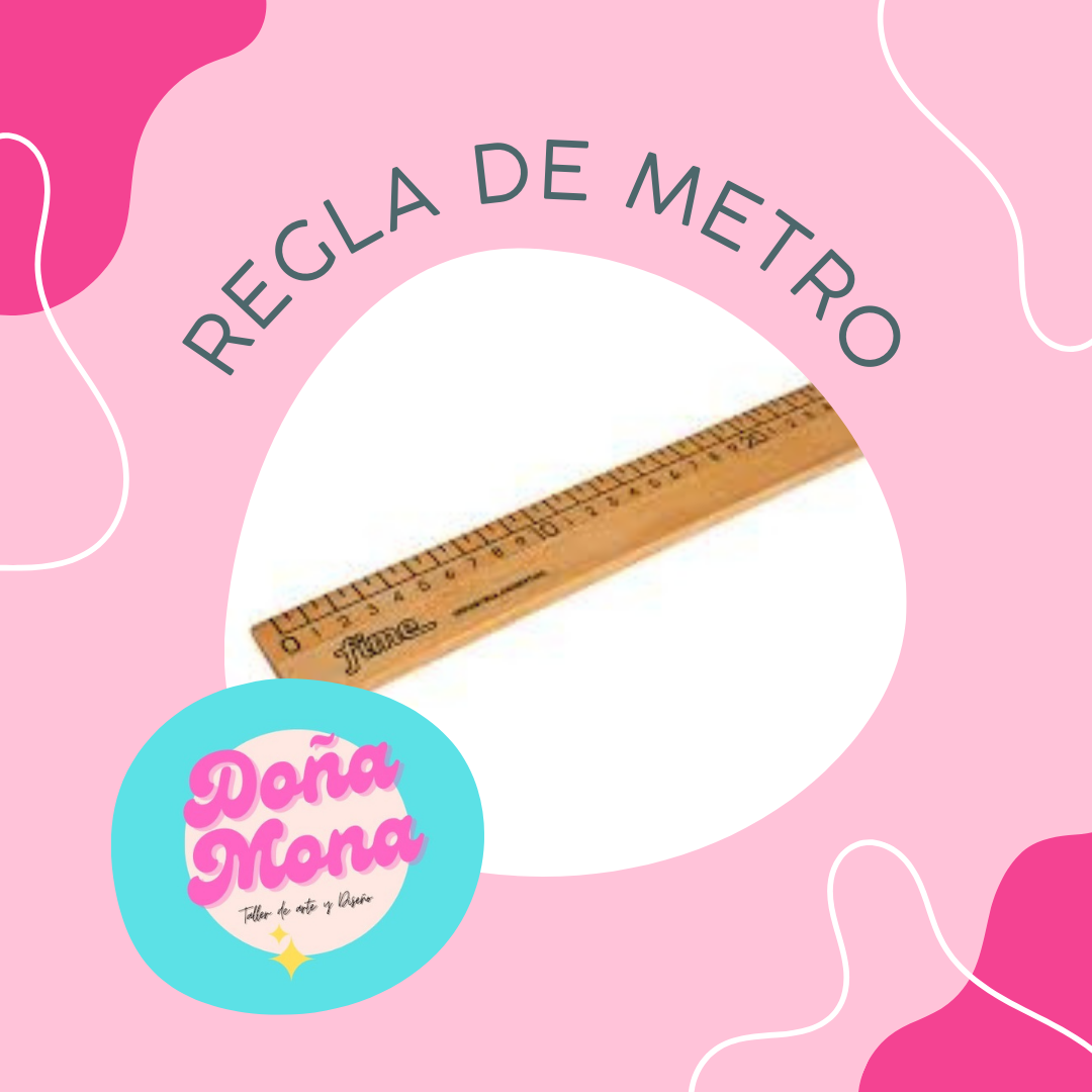 Regla de madera con la etiqueta 