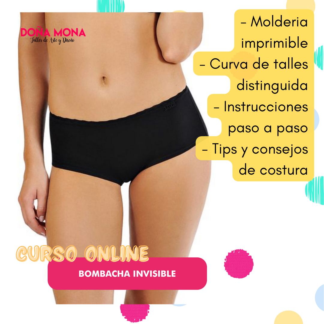 MOLDE PARA: Bombacha invisible en 4 talles