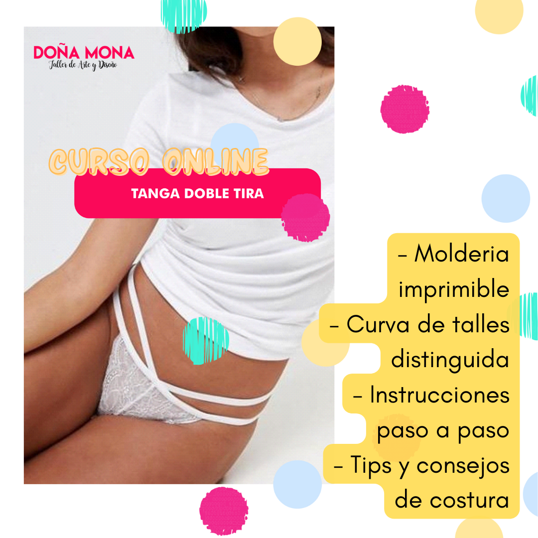 MOLDE PARA: Tanga doble tira en 4 talles