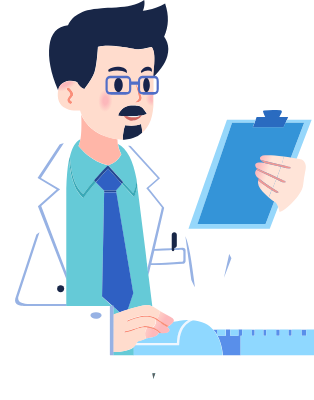 Un médecin en blouse blanche, tenant un bloc-notes bleu, examine un graphique sur un moniteur médical.