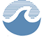 Blue wave and circular design representing the ocean.