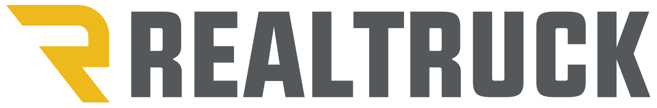 A logo for real truck with a lightning bolt