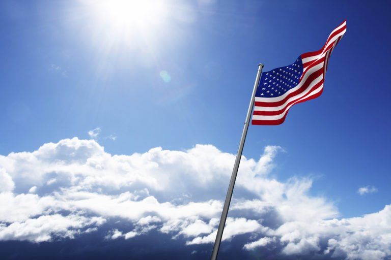 american flag flying