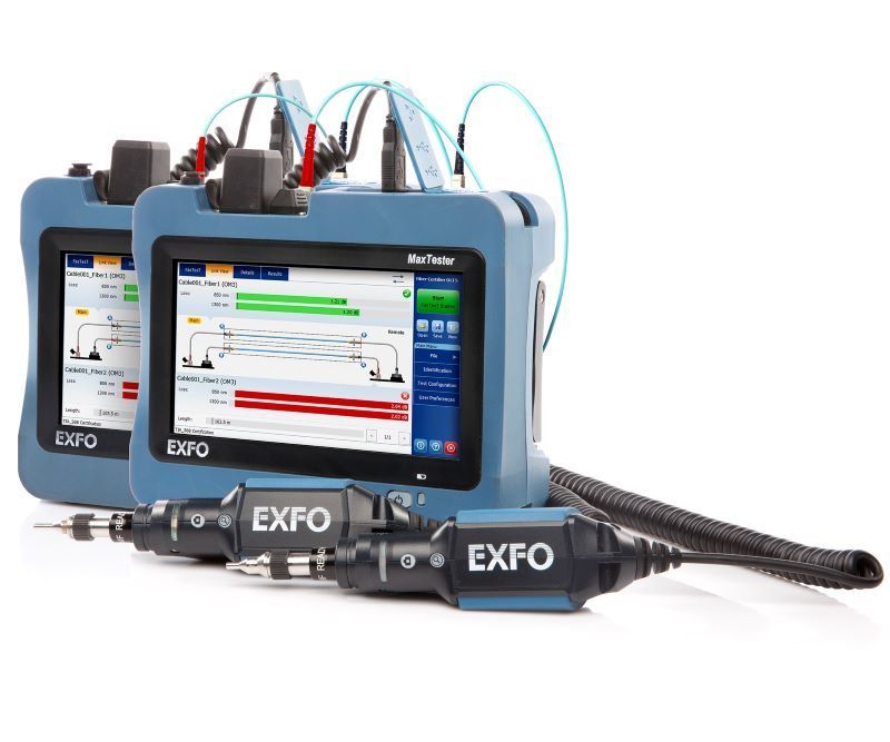 Two expo devices are sitting next to each other on a white surface.