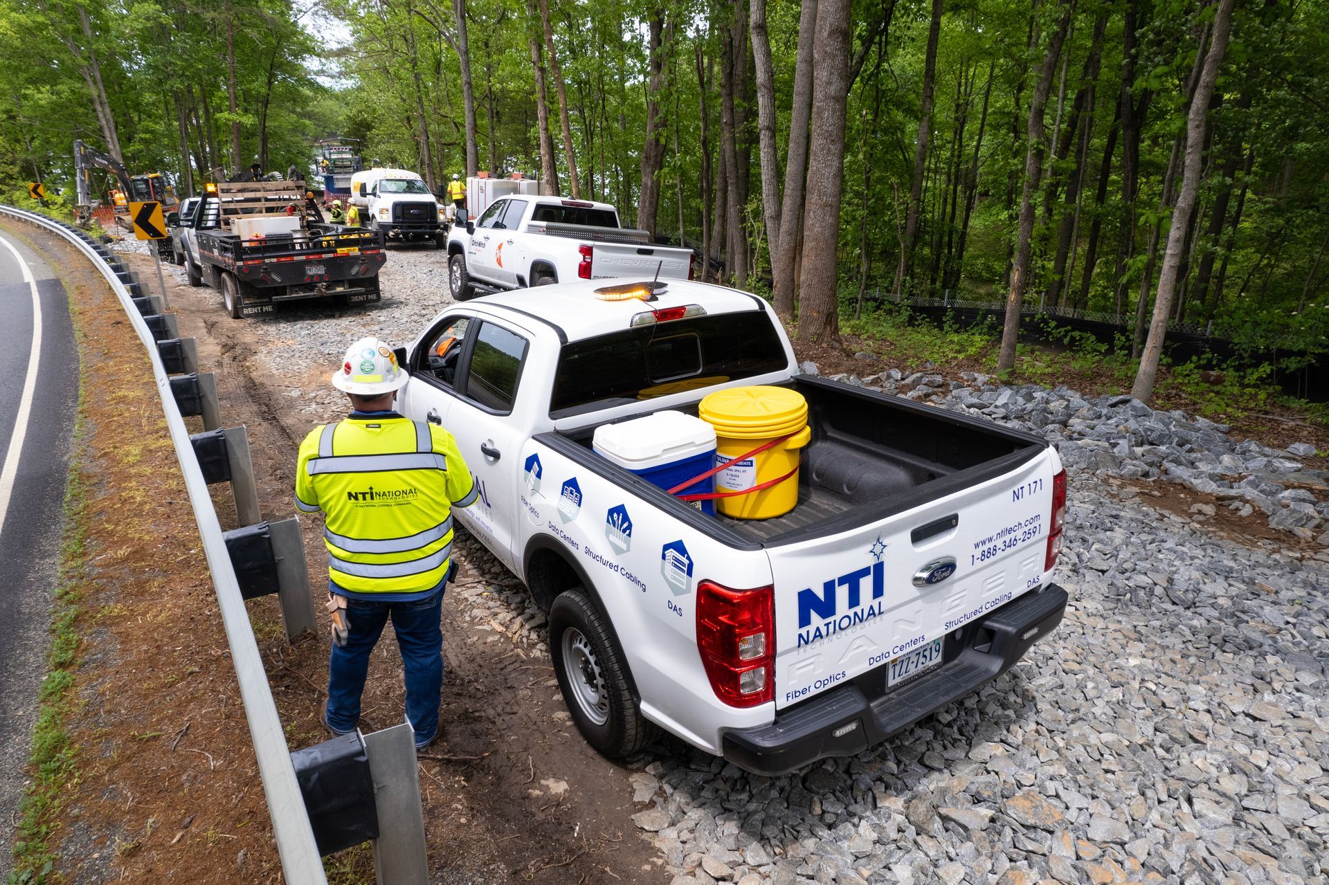 NTI's outside plant construction team on the job 