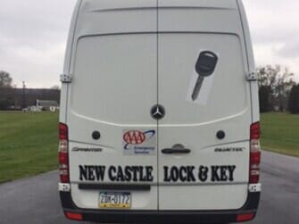 White van — locksmith services in New Castle, PA