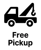 Black tow truck icon with “Free Pickup” text underneath