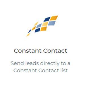 A logo that says constant contact send leads directly to a constant contact list