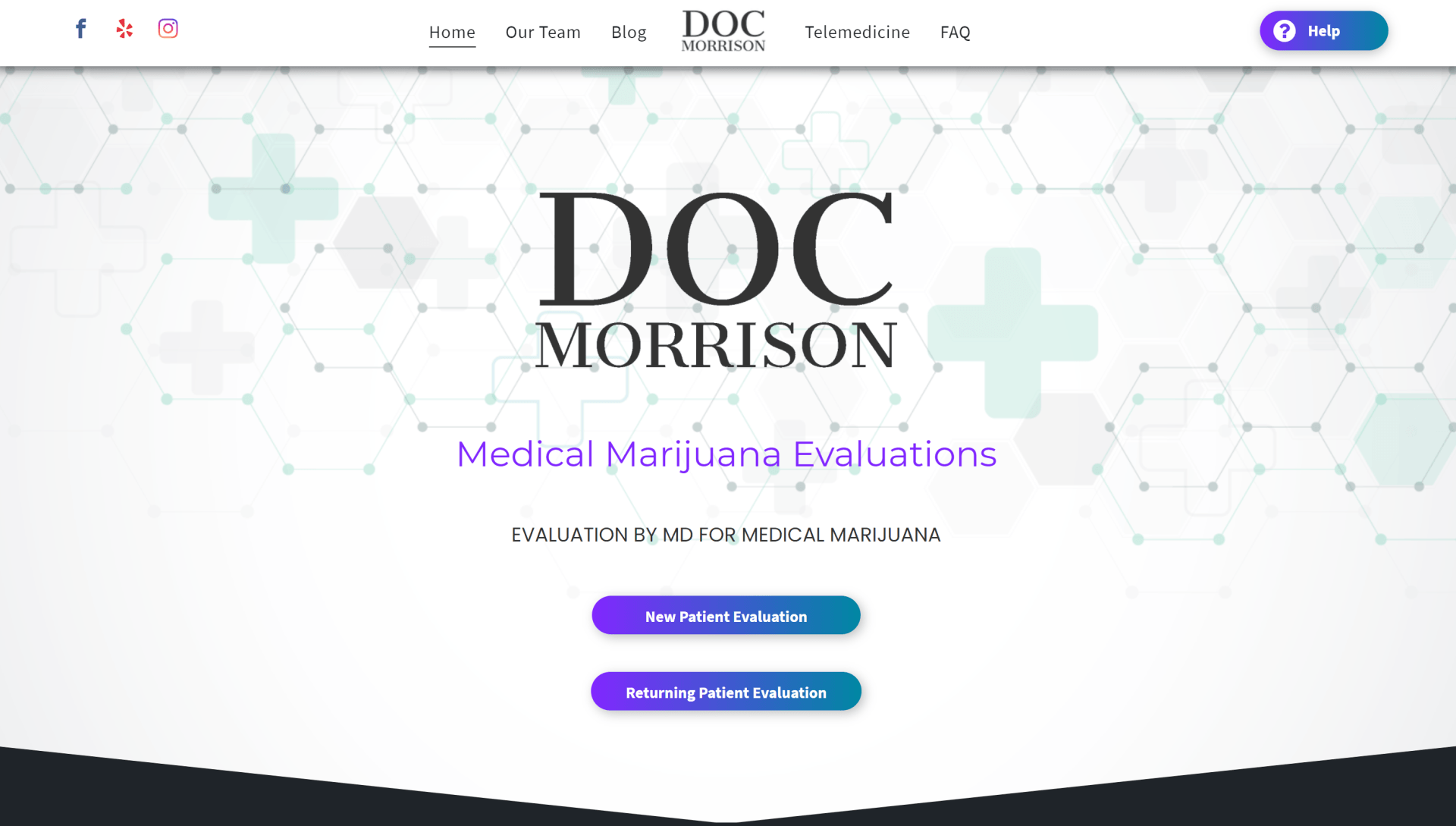 A screenshot of the doc morrison website.