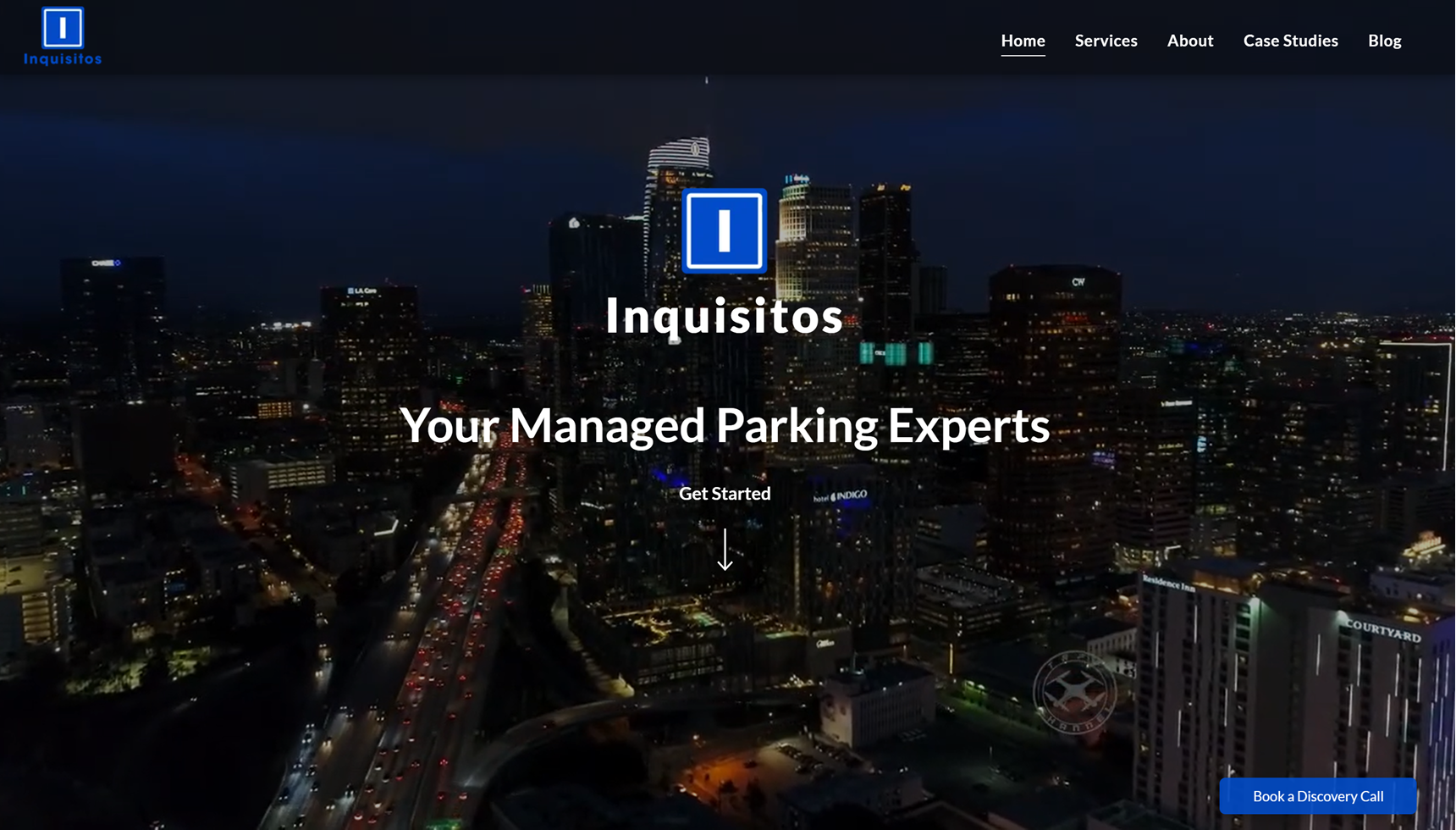 A screenshot of a website for inquisitos your managed parking experts