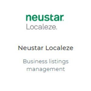 A logo for neustar localize business listings management
