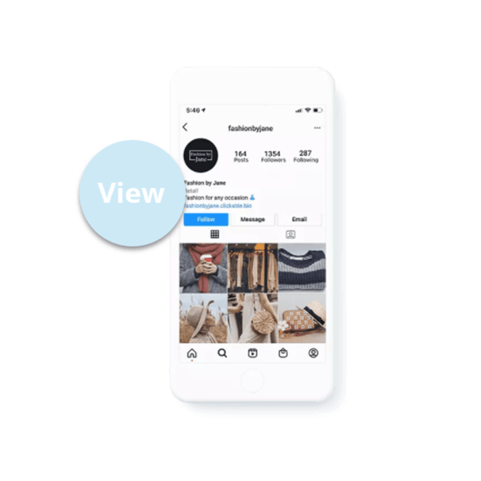 A cell phone with a view button next to it.