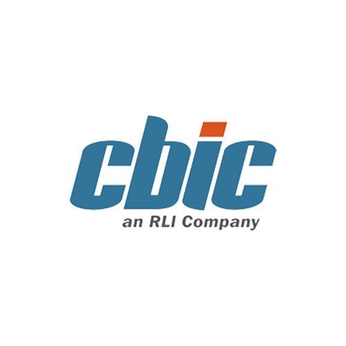 The logo for cbic an rli company is blue and orange.