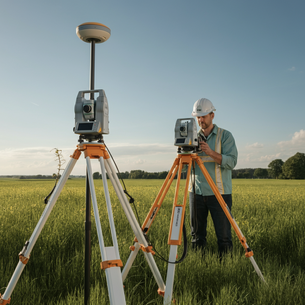Land surveyor in action