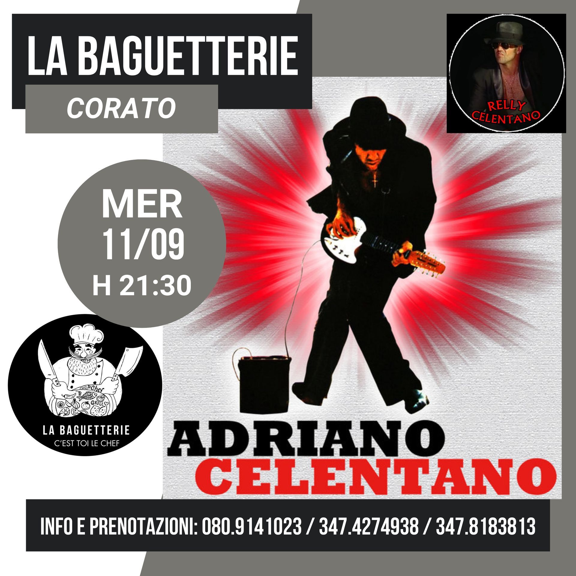 MERCOLEdì 11 SETTEMbre 2024 - RELLY CELENTANO - ADRIANO CELENTANO tribute band