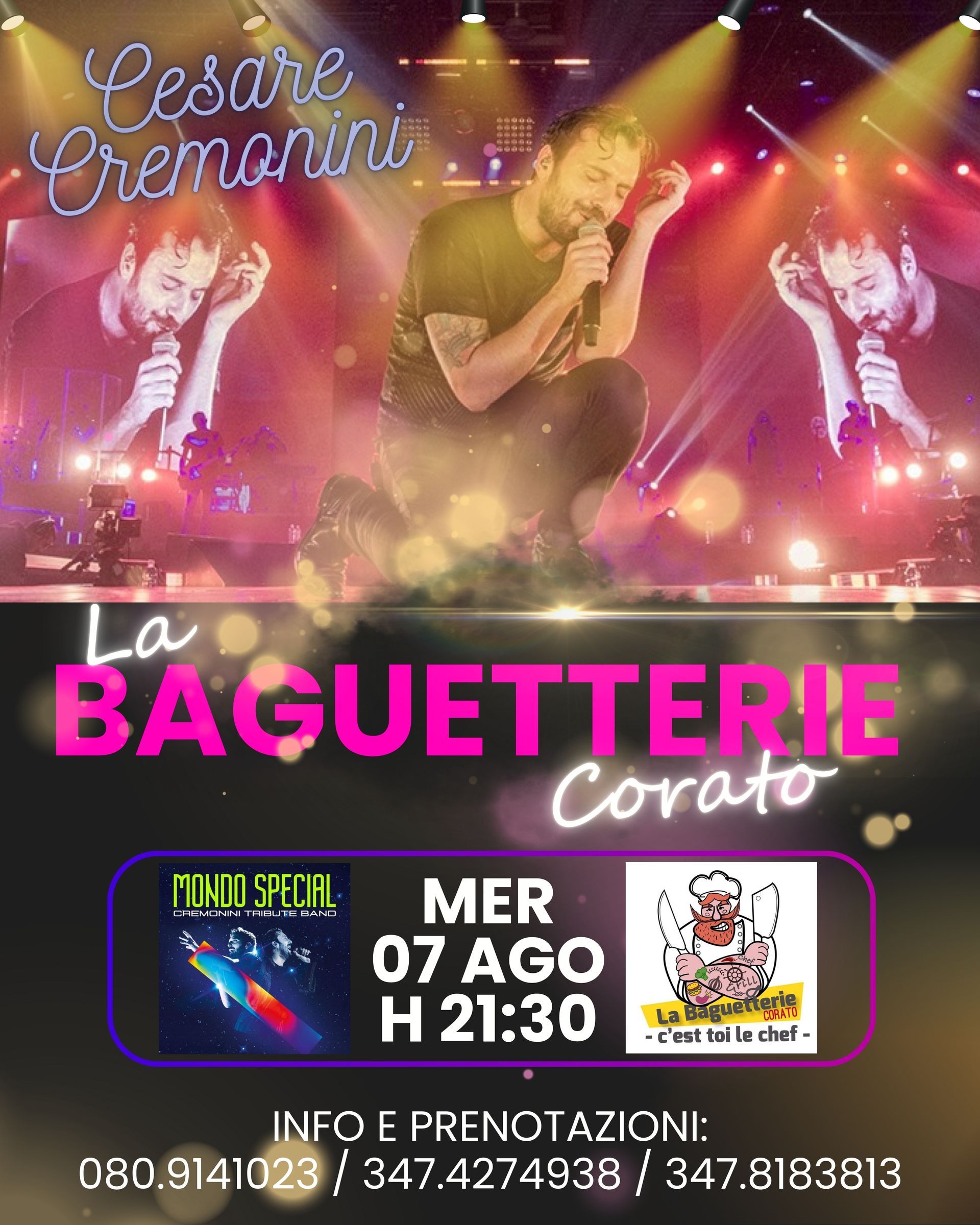 MERCOLEdì 07 AGOSTO 2024 - mondo special - cesare cremonini Tribute Band