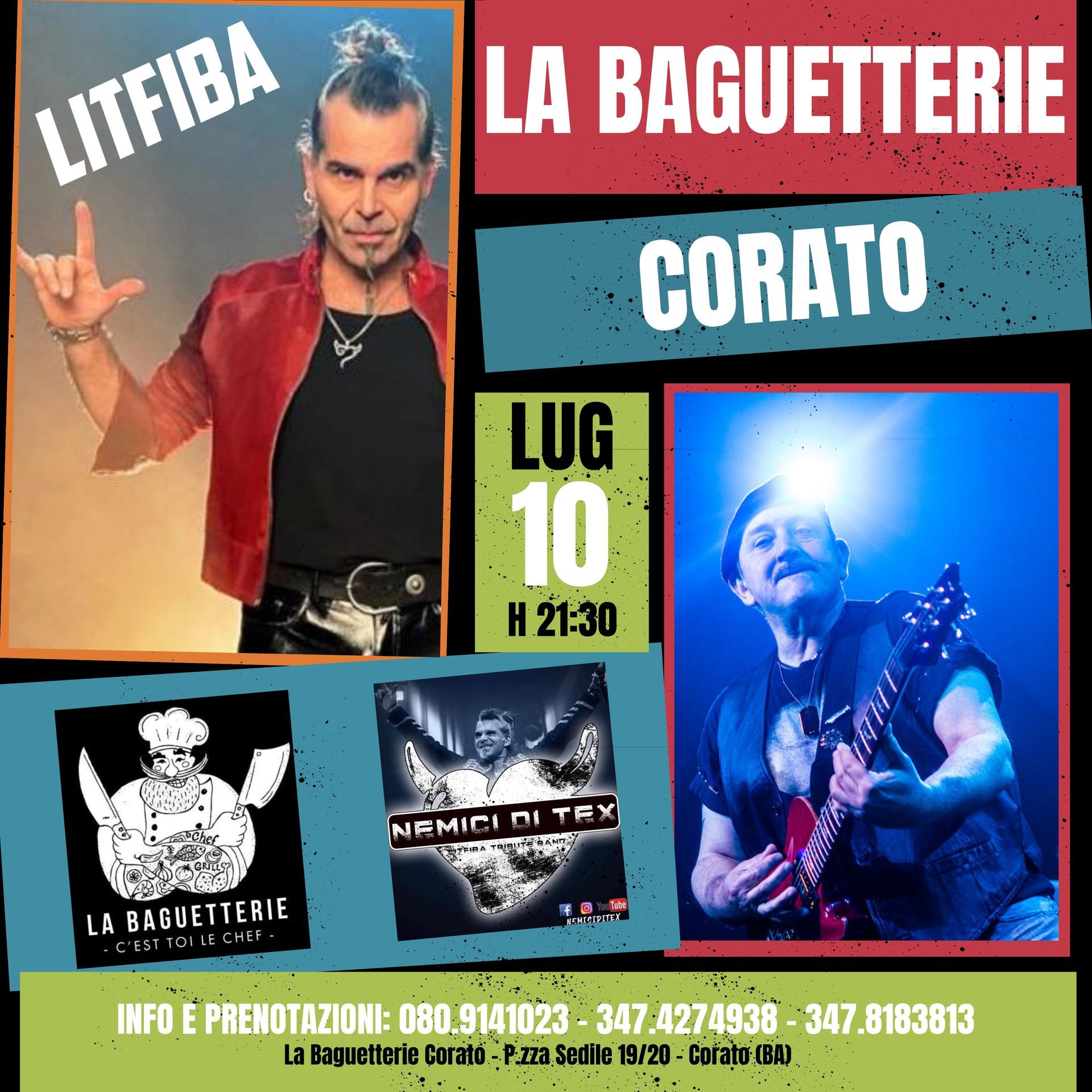 MERCOLEdì 10 luglio 2024 - nemici di tex- litfiba Tribute Band