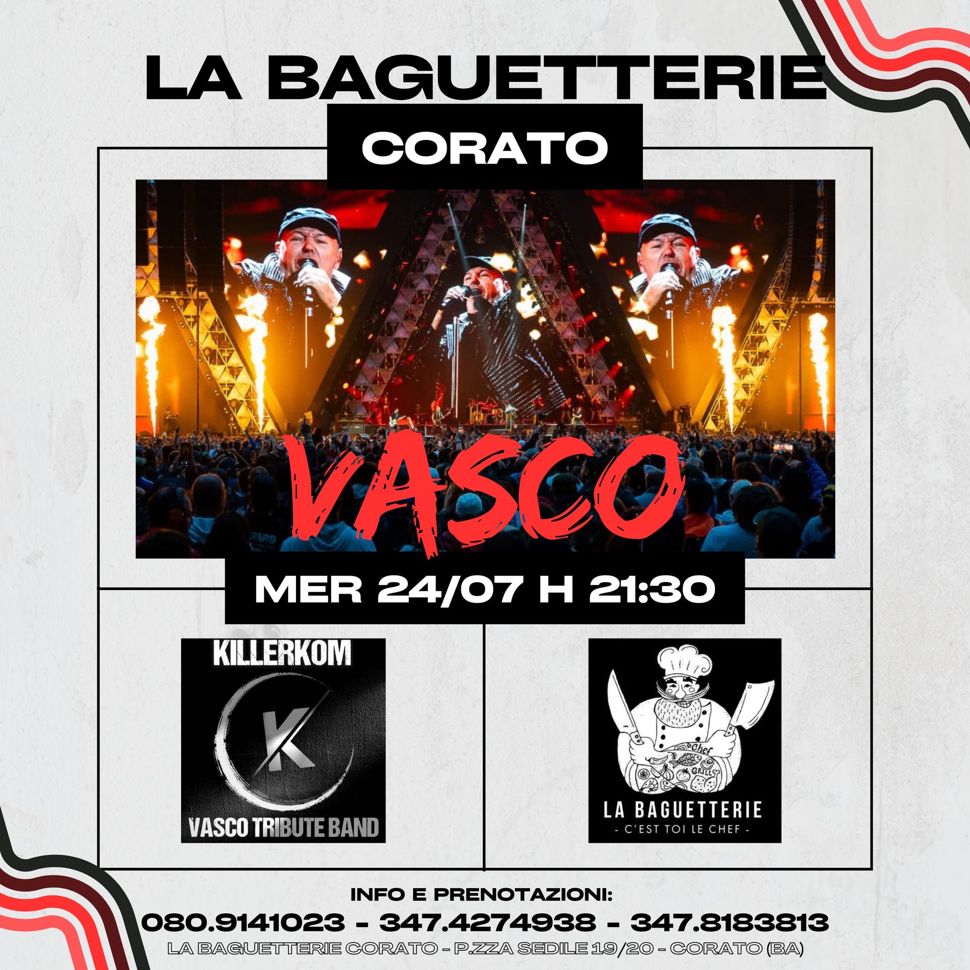 MERCOLEdì 24 luglio 2024 - killerkom- vasco rossi Tribute Band