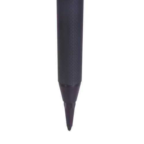 A black pole with a pointed end on a white background.