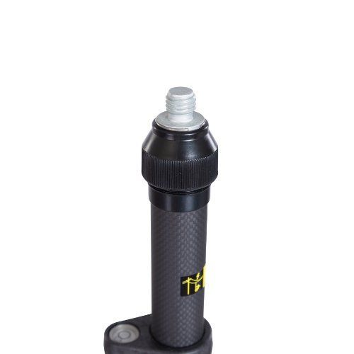 A black pole with a screw on the end on a white background.