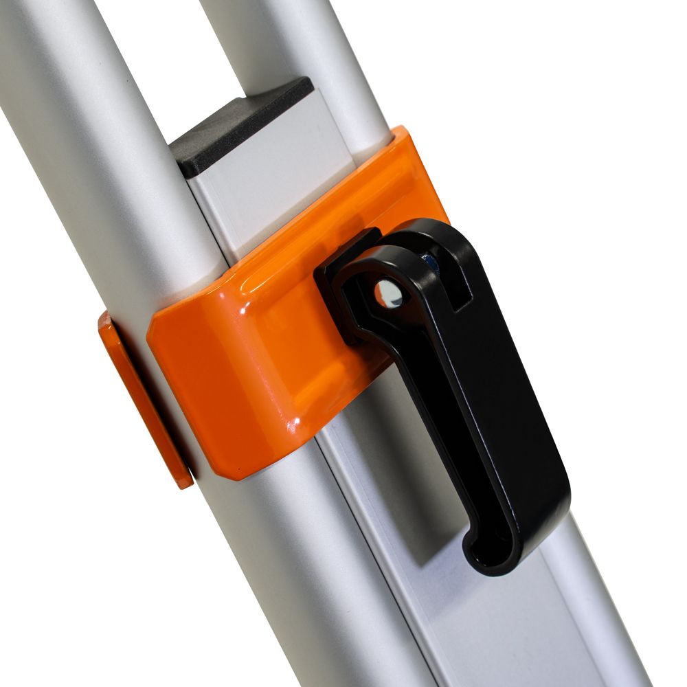 A close up of a metal pole with a black rubber stopper