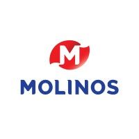 Logotipo para Molinos, con una forma roja que contiene una 