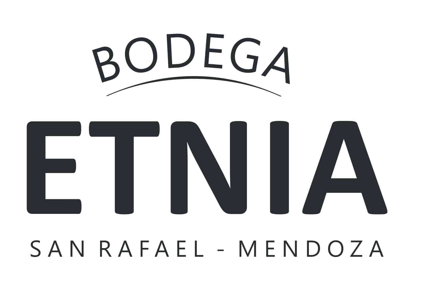 Logotipo de Bodega Etnia: texto gris oscuro, 