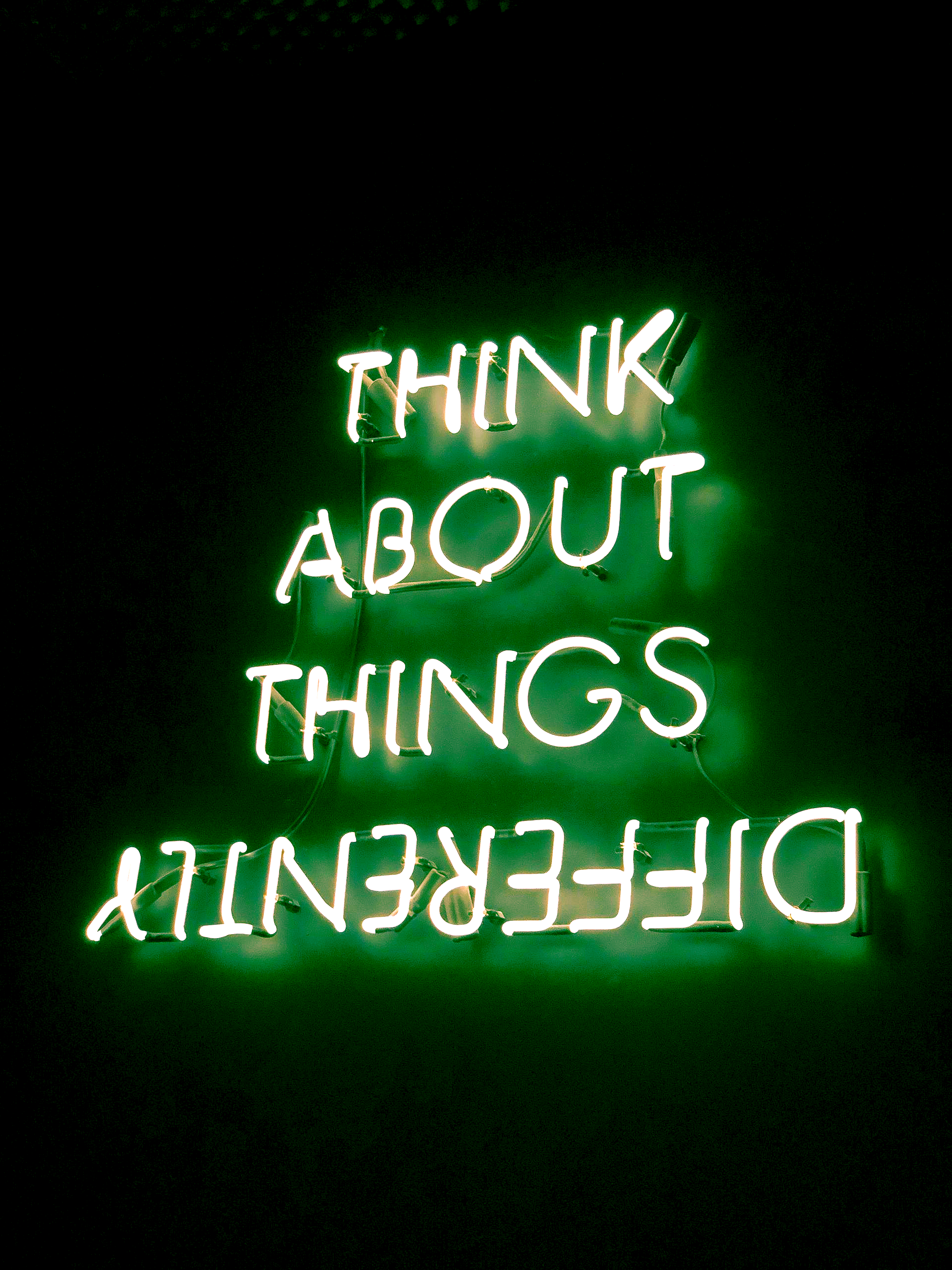 Green neon sign:
