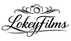 Logo for Lokeyfilms featuring a camera icon above elegant, black cursive text on a white background.