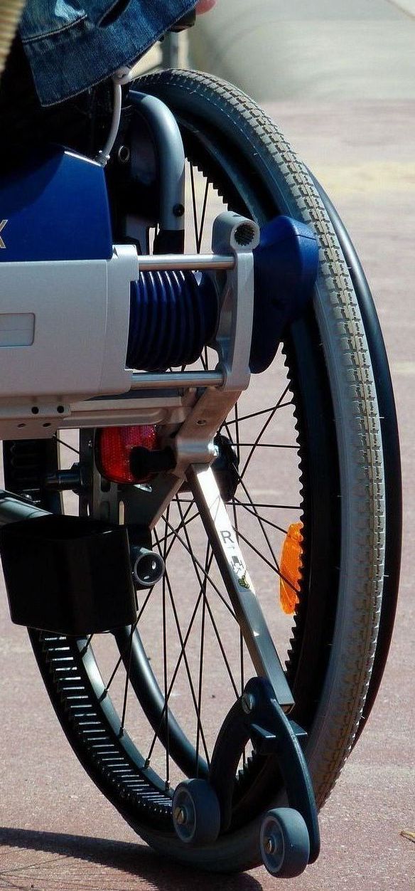 A close up of a person in a wheelchair