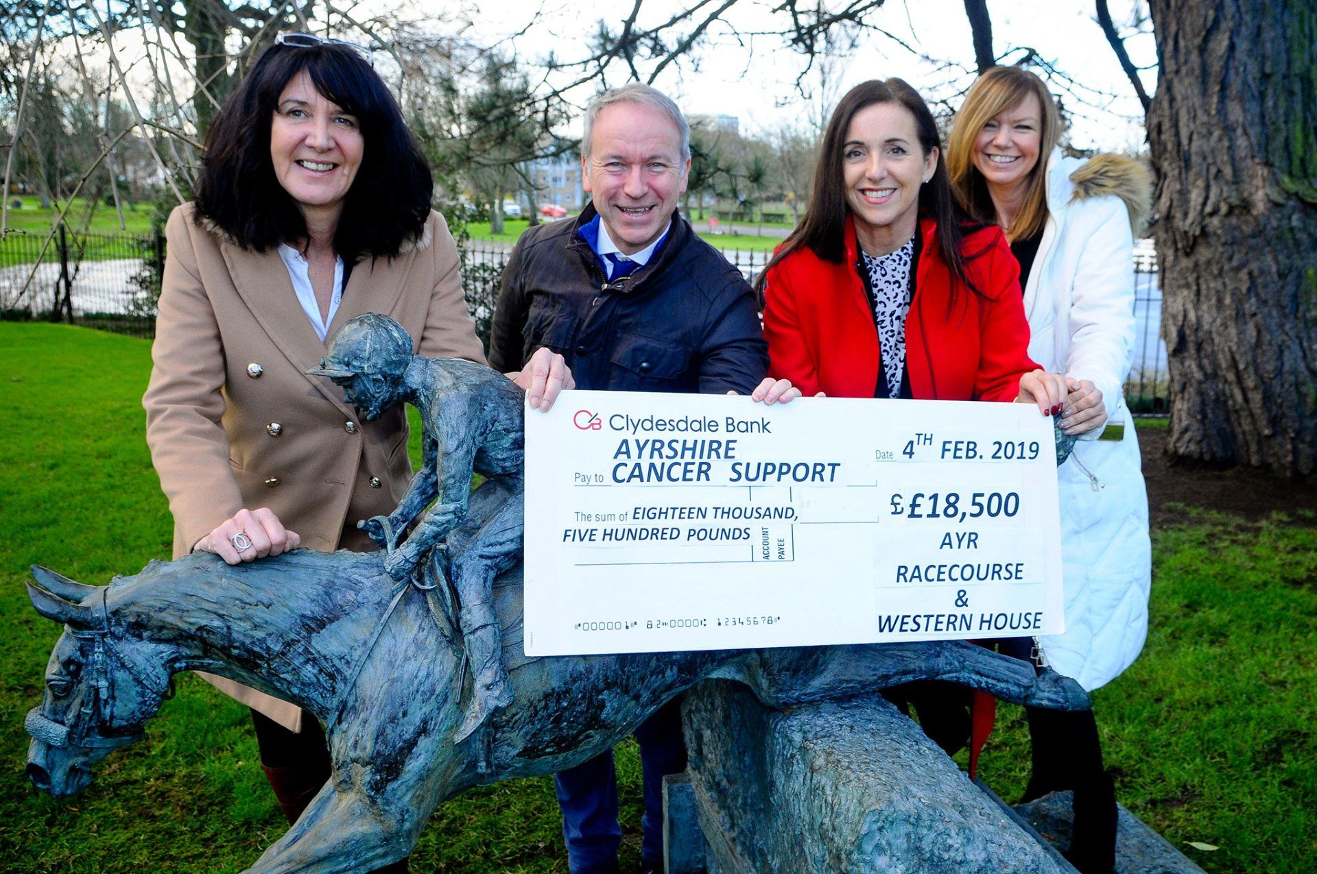 Left to right: Laura Brown (ACS), David Brown (Managing Director, Ayr Racecourse and Western House), Nicola Eyres (ACS) and Lindsey Smith (Sales and Marketing, Ayr Racecourse)