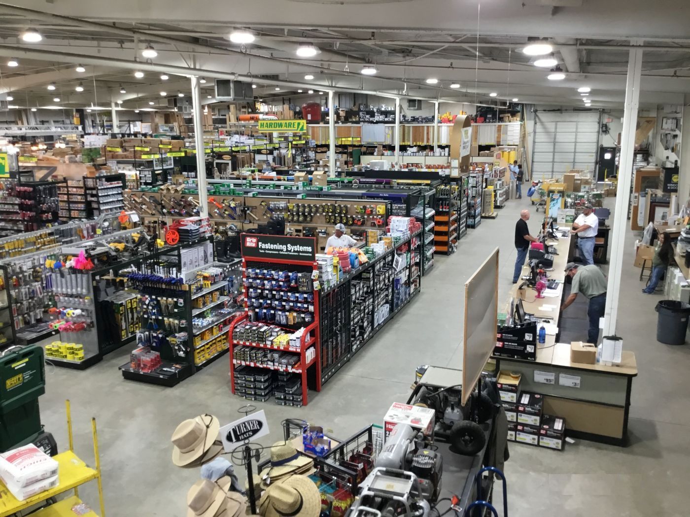 An aerial view of a hardware store filled with lots of products.