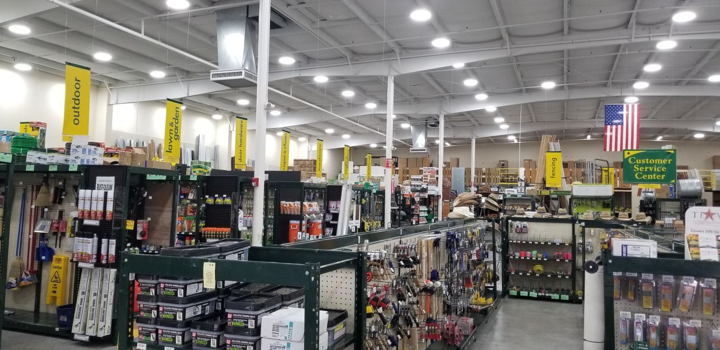 The inside of a hardware store filled with lots of products.