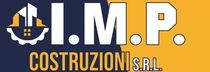 Un cartello blu con scritto imp costruzioni srl
