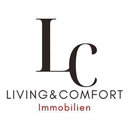 LC Living&Comfort Immobilien logo with black initials and red “Immobilien” text on a white background