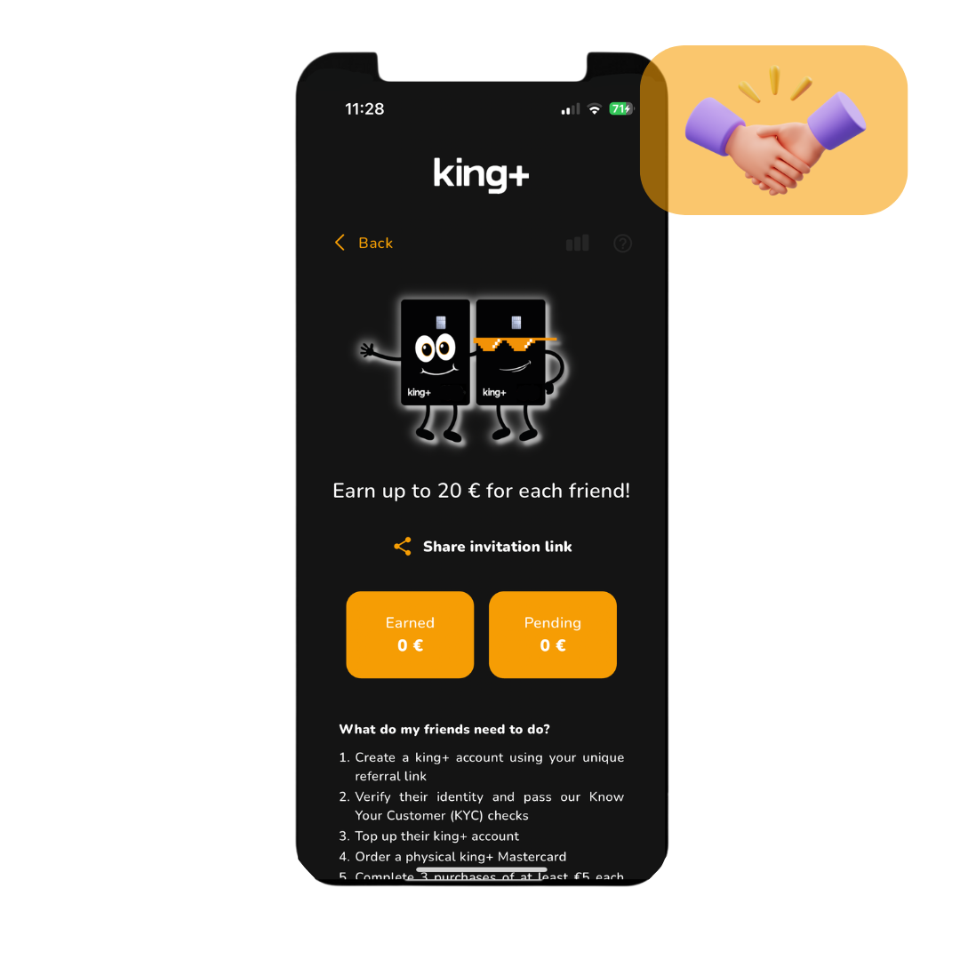 Ein Handy mit einem König + App darauf